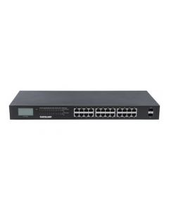 Intellinet 561242 Switch Poe 24 Ptos 10 100 1000 Gigabit 370w  2 Sfp Pantalla Lcd