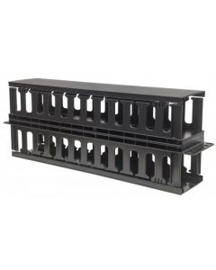 Intellinet 714662 Organizador Horizontal Doble Cable Rj45 Red Utp Rack 2u Plastico
