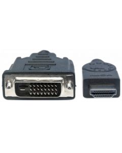 Manhattan 372510  A0201lf Cable Adaptador Convertidor Hdmi A Dvi-d 3.0m 1080p M-m Monitor