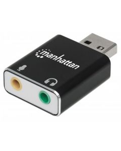 Manhattan 152754  A0201lw Adaptador Convertidor Tarjeta Sonido 2.1 Usb A 3.5mm