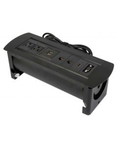 Manhattan 164856 Caja De Conexión Para Mesa Con Enchufe  Usb Red Hdmi Vga