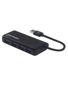 Manhattan 164900 Hub De Interfaz Usb 3.0 (3.1 Gen 1) Type-a 5000 Mbit S Negro