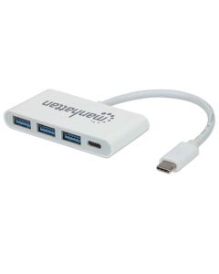 Manhattan 163552 Hub De Interfaz Usb 3.0 (3.1 Gen 1) Type-c 5000 Mbit S Blanco