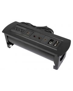 Manhattan 164863 Caja De Conexión Para Mesa Con Enchufe  Usb Red Hdmi Vga
