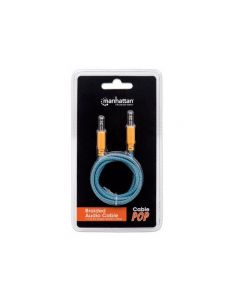 Manhattan 394093 Cable Estereo A Ipod M-m 1.0m Textil Azul Naranja Blister