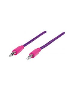 Manhattan 394116 Cable Estereo A Ipod M-m 1.0m Textil Rosa Morado Blister