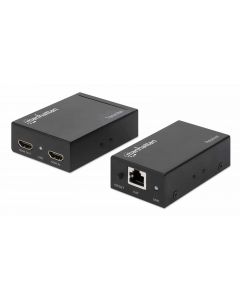 Manhattan 207584 Extensor De Audiovideo Transmisor Y Receptor Av Negro