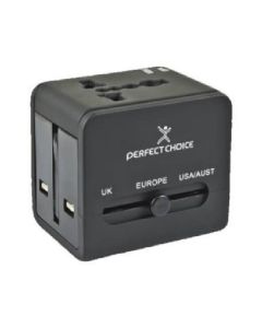 Perfect Choice pc-240341  Adaptador De Conectores Para Viaje Con Salida Usb Dual