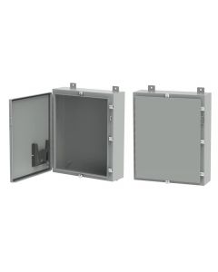 Hoffman A24H24BLP gabinete de bisagra continua con abrazaderas, tipo lp 4, 24 x 8, acero dulce, gris