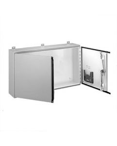 Hoffman A484812WFLP gabinete con bisagra continua 2 puertas tirador tipo 12 48 x48 x12 acero gris -