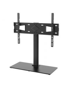 Manhattan 462297 soporte de montaje tv, con altura ajustable,  32 a 65 hasta 45 kg, base vidrio templado, negro
