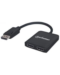 Manhattan 152716 Ac-355097-1 Video Splitter Displayport 1dp In:2hdmi Out Usbmst