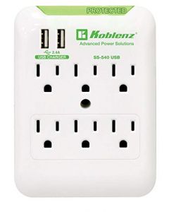 Koblenz ss-540 usb Supresor De Pared Con Conexion 6 Contactos 2 Ptos 2.4 Amp Filtro Ruido