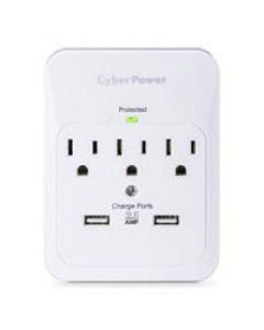 Cyberpower csp300wur1 Supresor De Picos 600 Joules Enchufe Pared 3 Contactos 2 Usb Garant