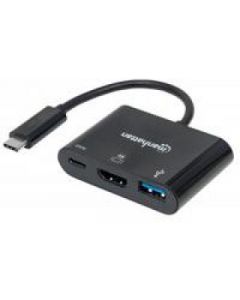 Manhattan 152037 Convertidor Video Usb-c Macho  A Hdmi-h + Usb3 Color Negro