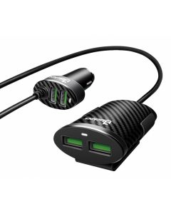 Blackpcs epi064-bl Car Charger 4 Puertos Usb Con Extension 1 Metro (epi064-bl)