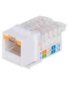 Intellinet 790758 Jack Tipo Keystone Cat 6 Con Funcion De Bloqueo Utp Sin Herramienta Color Blanco