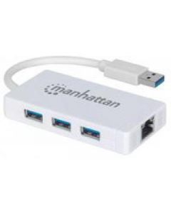 Manhattan 507578 Hub De 3 Puertos Usb 3.0 Con Adaptador