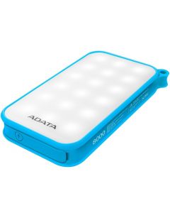 Adata ad8000l-5v-cbl Bateria De Respaldo Power Bank D8000l 8000mah Linterna Led 2 Usb 2.1a Indicador Carga  Azul