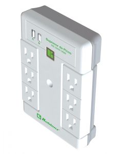 Koblenz ss-2000 usb Supresor Pared 2000 Joules, 6 Contactos Giratorios, 1 Led, 2 Puertos Ubs 2.4 Ah