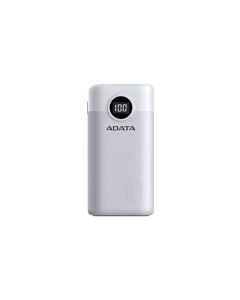 Adata ap10000qcd-dgt-cwh Bateria De Respaldo Power Bank P10000qcd 10000mah 2 Usb A  1 C Indicador Carga Digital Blanco
