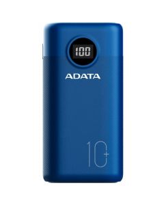 Adata ap10000qcd-dgt-cdb Bateria De Respaldo Power Bank P10000qcd 10000mah 2 Usb A  1 C Indicador Carga Digital Azul