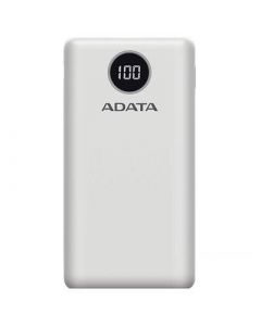 Adata ap20000qcd-dgt-cwh Bateria De Respaldo Power Bank P20000qcd 20000mah 2 Usb A  1 C Indicador Carga Digital Blanco