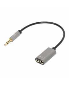 Manhattan 356107 cambiadores de género cables 3.5mm 2x negro, plata