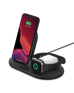 Belkin WIZ001TTBK 3-in-1 - base de carga inalámbrica negro