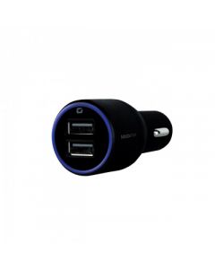 Mobifree mb-923323 Cargador De Coche 2 Puertos Usb - Negro, Auto, Corriente Alterna, Usb,
