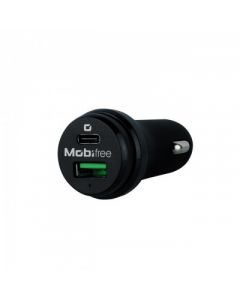 Mobifree mb-923330 Cargador De Coche Usb Y Tipo C - Negro, Auto, Corriente Alterna, Usb, 1