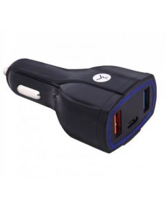 Techzone tzbalq01 Cargador Auto - Negro, Usb, 5 V, 2 Usb + 1 Tipo C, Carga Rápida