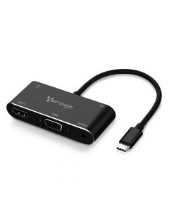 Vorago ADP-350 convertidor 5 en 1 usb c a hdmi,vga,usb 3.0,3.5mm,pd