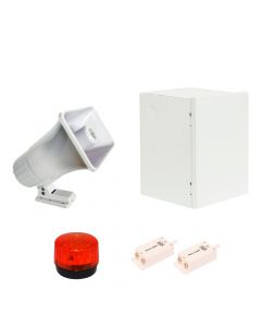 Paamon s30g2ter Kit Anunciador 1x Sirena Pam-sre30w + Gabinete Lince11 2x Tamper Ss-072q Estrobopam-led2