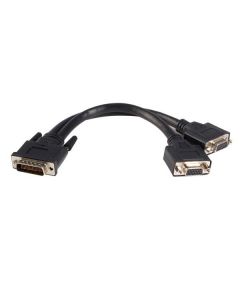 Dmsvgavga1 Startech Cable De 20cm Lfh59 Dms-59 A Doble Pantalla Vga - Dms59 Macho 2x Hd15 Hembra Negro