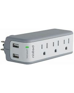 Belkin BST300BG 3-outlet mini surge protector with usb ports (21 amp) - contra sobretensiones conectores de salida: 3