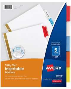 Avery 11121 Separador Blanco 5 Pestanas Multicolor