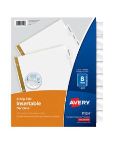Avery 11124 Separador Blanco 8 Pestanas Transparentes