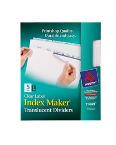 Avery 11449 Separador Transparente 5 Pestanas Laser Con