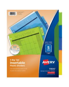 Avery 11900 Separador Plastico Multicolor 5 Pestanas