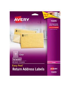 Avery 15695 **etiquetas Transparentes 23 X 134 In Laser