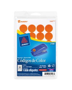 Avery 2106 Etiquetas Removibles Circulares Naranja
