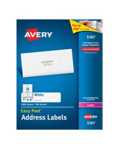 Avery 5161 Ave-5161 Etiqueta Bca. 1 X 4in (100 Hjs)
