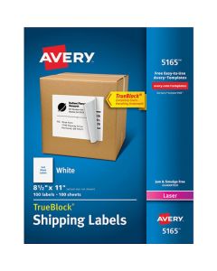 Avery 5165 etiqueta blanca 8 1 2 x 11in (100 hjs)