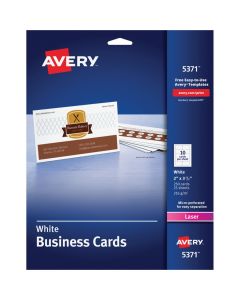 Avery 5371 Tarjeta De Presentacion Blanca Laser 250 Tarjetas