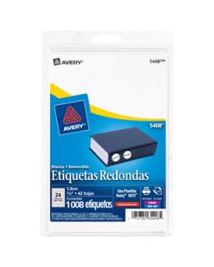 Avery 5408 Etiqueta Removible Circular Blanca 1.9 Cm