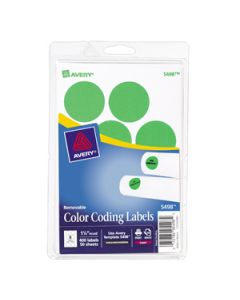 Avery 5498 Etiquetas Redondas Removibles Verde Neon 1¼  3.2 Cm 400