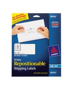 Avery 58163 Etiqueta De Envio Reposicionable Blanca Inkjet