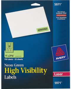Avery 5971 Etiquetas Verde Neon 1x2 5 8in 750 Eti