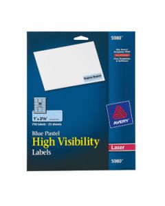 Avery 5980 Etiqueta Laser Azul Pastel 2.5 X 6.7cm 30